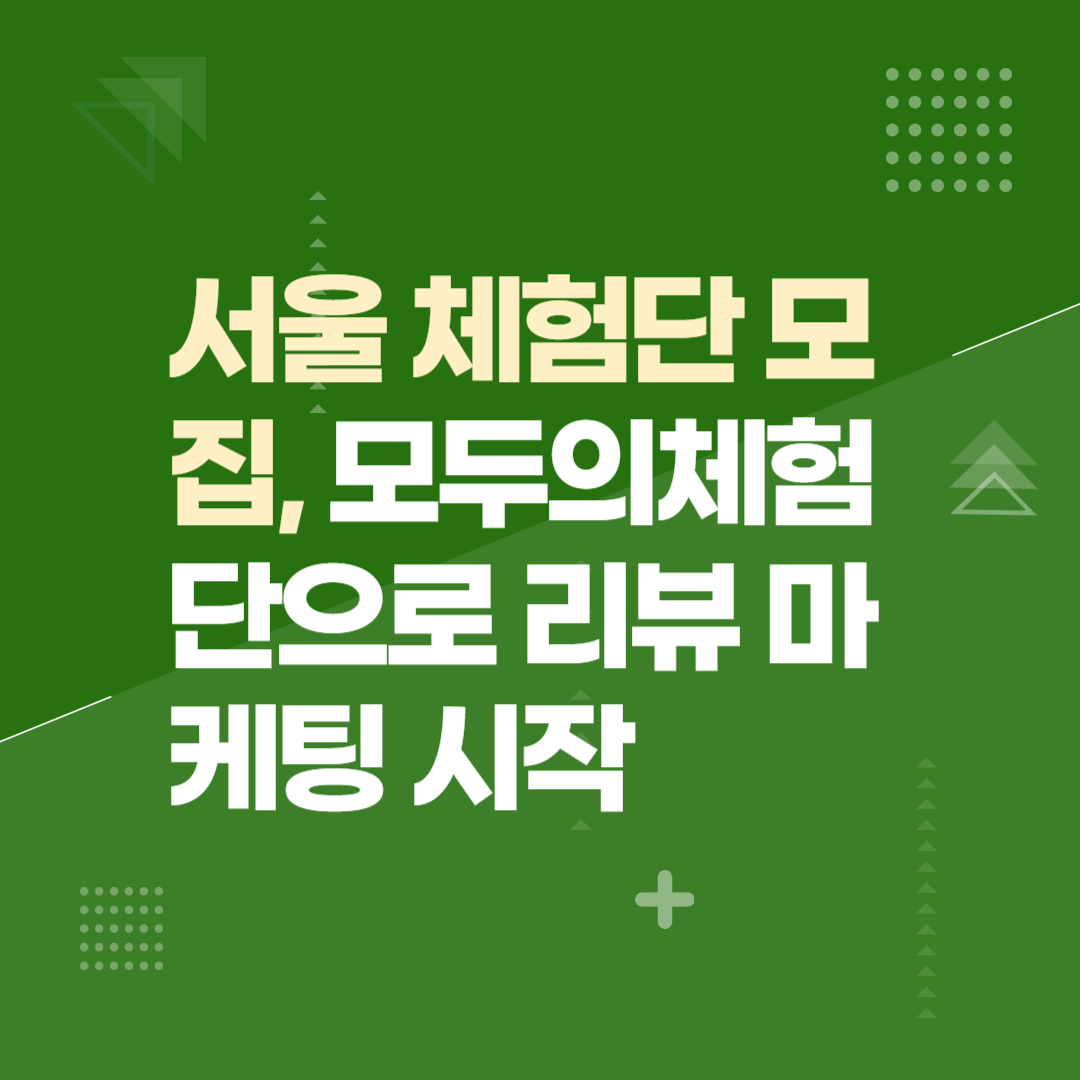 서울 체험단 모집, 모두의체험단으로 리뷰 마케팅 시작